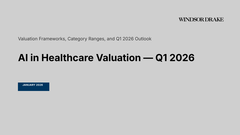 Cover of AI in Healthcare Valuations: Q1 2026 slide deck