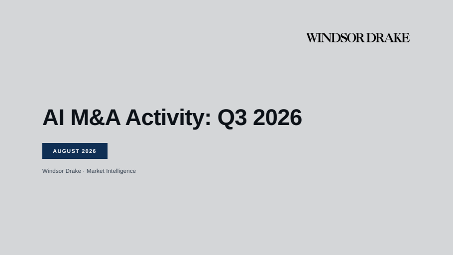 Cover of AI M&A Activity: Q3 2026 slide deck