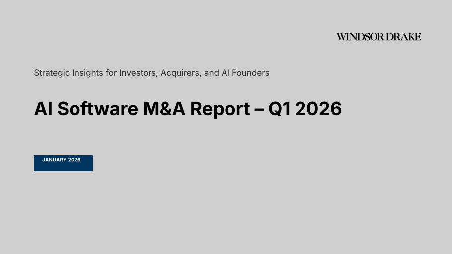 Cover of AI Software M&A Activity: Q1 2026 slide deck