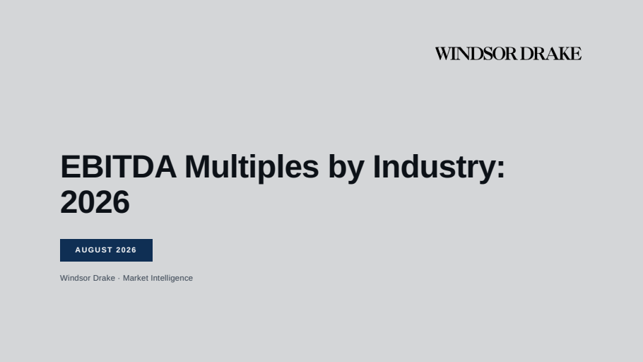 Cover of EBITDA Multiples by Industry: 2026 slide deck