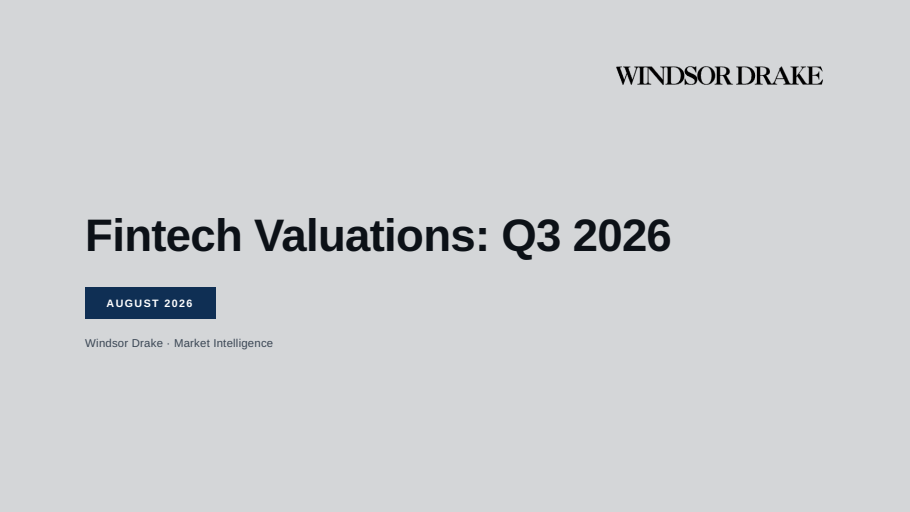 Cover of Fintech Valuations: Q3 2026 slide deck