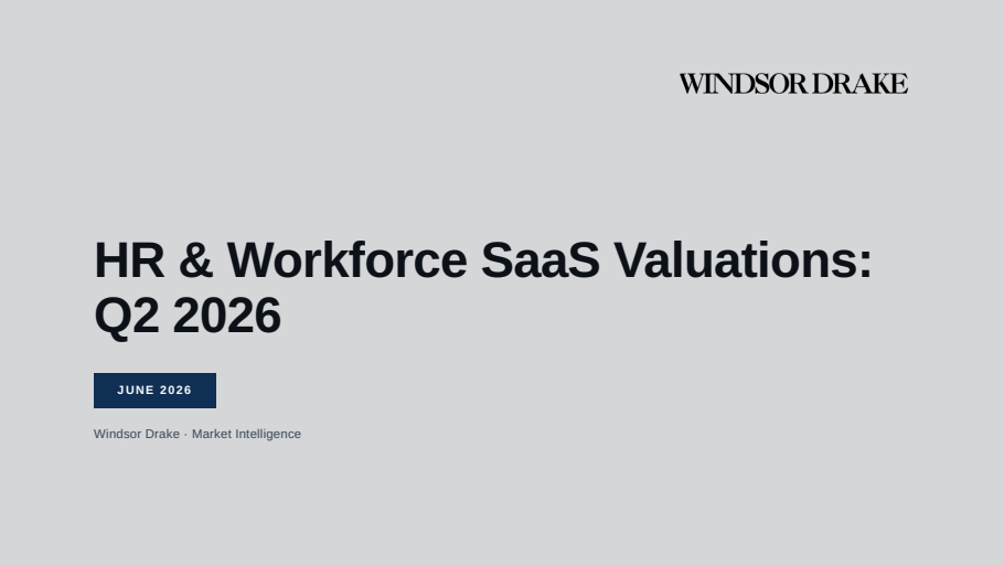 Cover of HR & Workforce SaaS Valuations: Q2 2026 slide deck