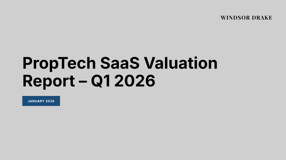 Cover of PropTech SaaS Valuations: Q1 2026 slide deck