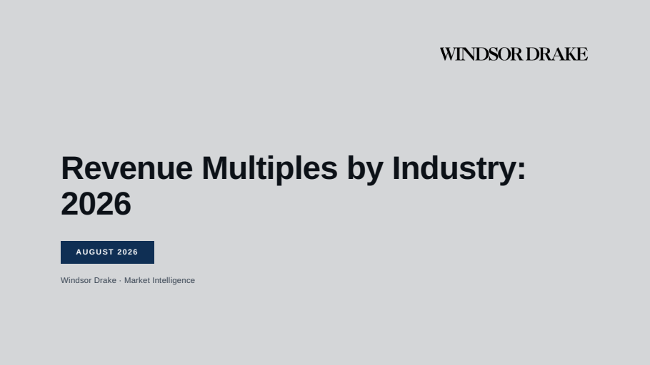 Cover of Revenue Multiples by Industry: 2026 slide deck