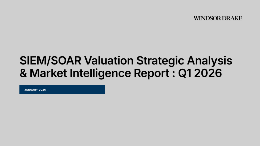 Cover of SIEM/SOAR Valuations: Q1 2026 slide deck