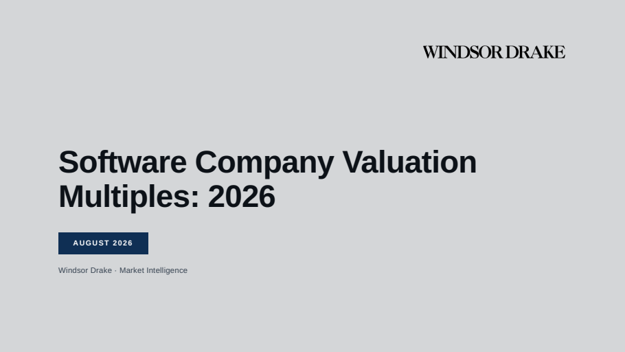 Cover of Software Company Valuation Multiples: 2026 slide deck