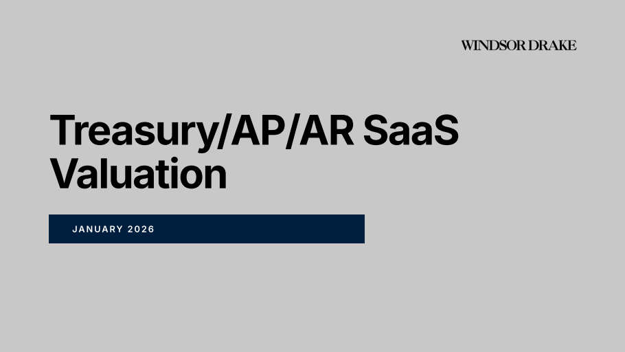 Cover of Treasury/AP/AR SaaS Valuations: Q1 2026 slide deck