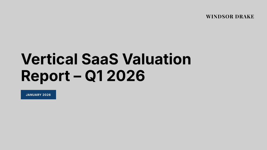 Cover of Vertical SaaS Valuations: Q1 2026 slide deck