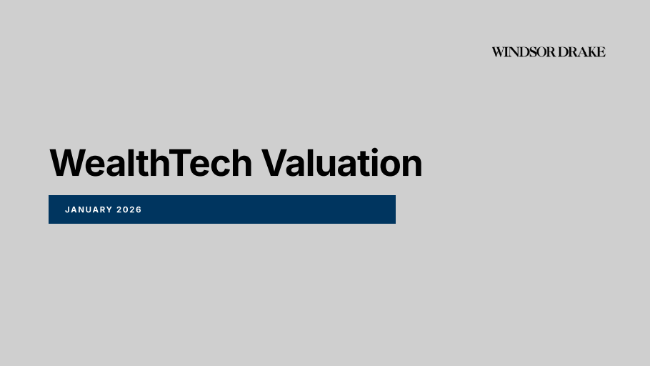 Cover of WealthTech Valuations: Q1 2026 slide deck