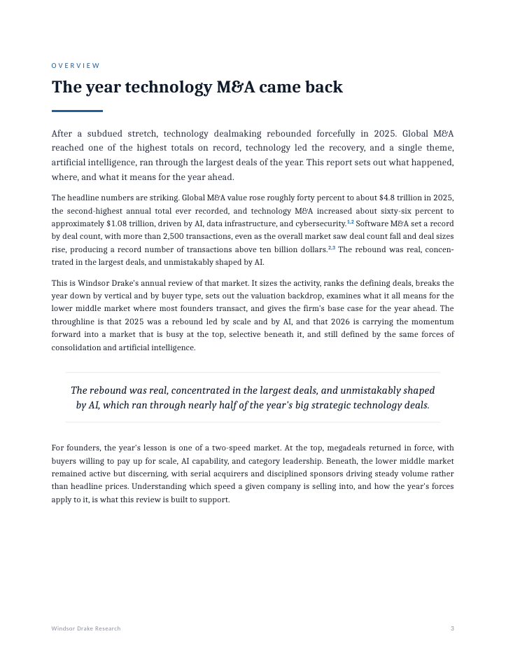 Report: The State of Software M&A 3 The State of Software M&A interior page