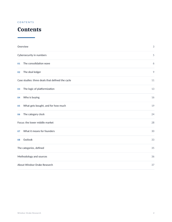Report: The Cybersecurity Consolidation Report 2 The Cybersecurity Consolidation Report interior page