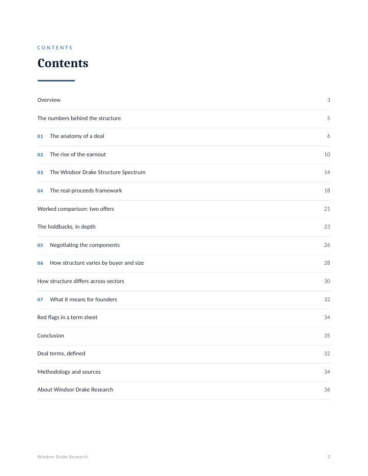 Report: The Deal Structure Report 2 The Deal Structure Report interior page