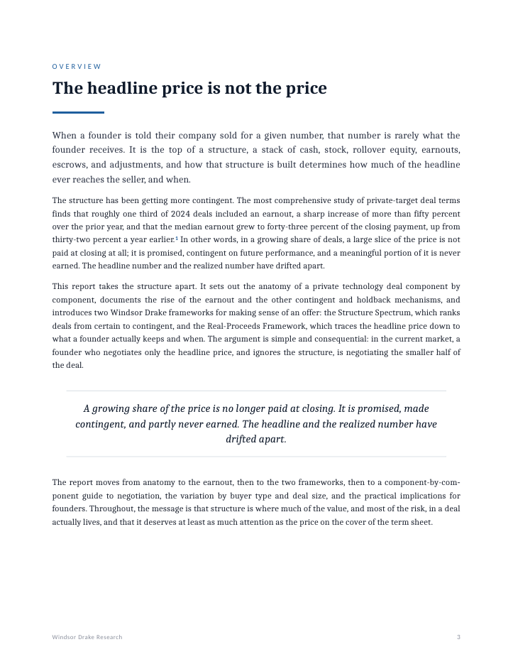 Report: The Deal Structure Report 3 The Deal Structure Report interior page