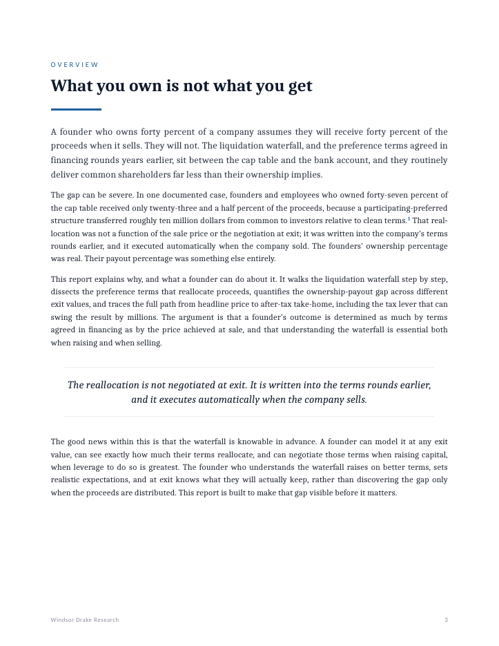 Report: The Net-Proceeds Report 3 The Net-Proceeds Report interior page