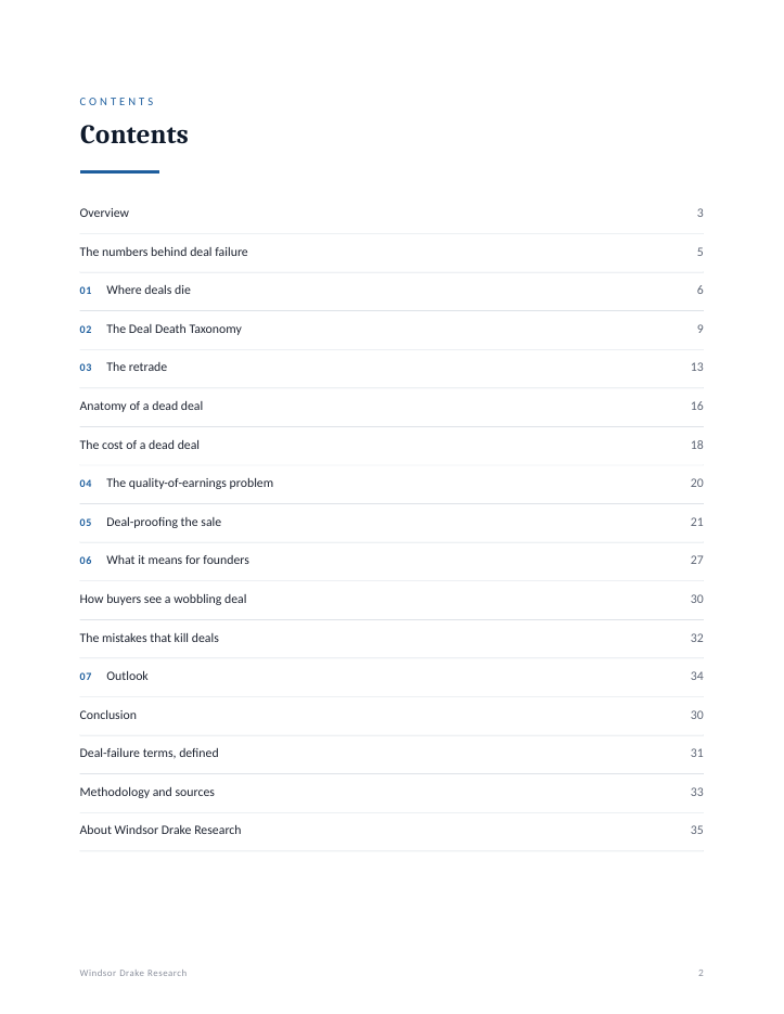 Report: Why Deals Die 2 Why Deals Die interior page