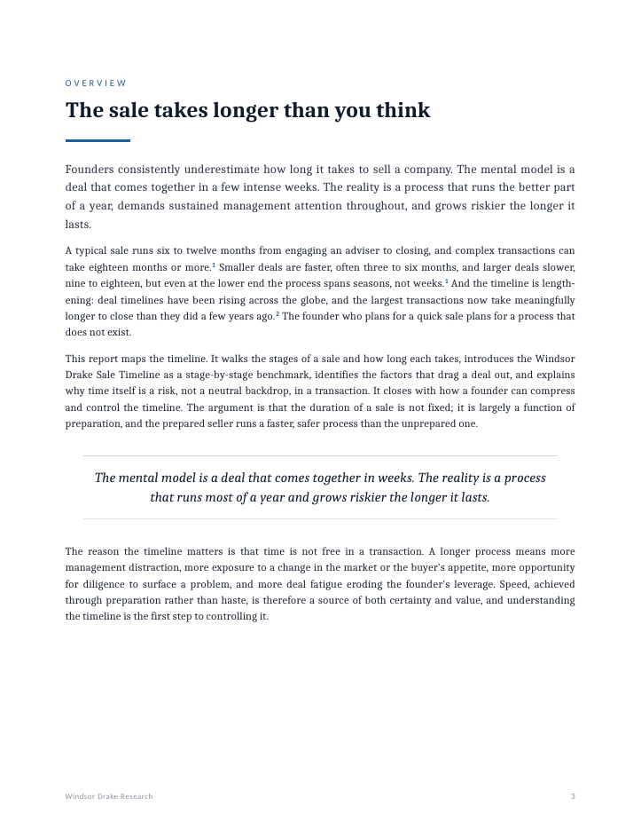 Report: The Sale Timeline Report 3 The Sale Timeline Report interior page