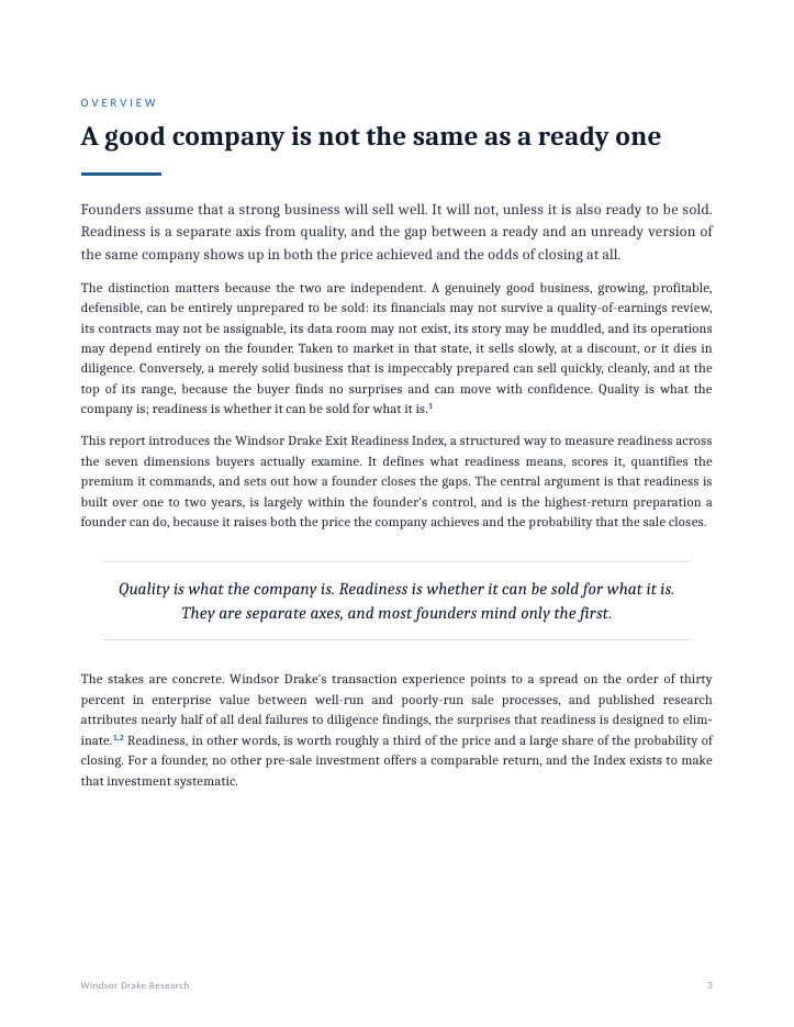 Report: The Exit Readiness Index 3 The Exit Readiness Index interior page