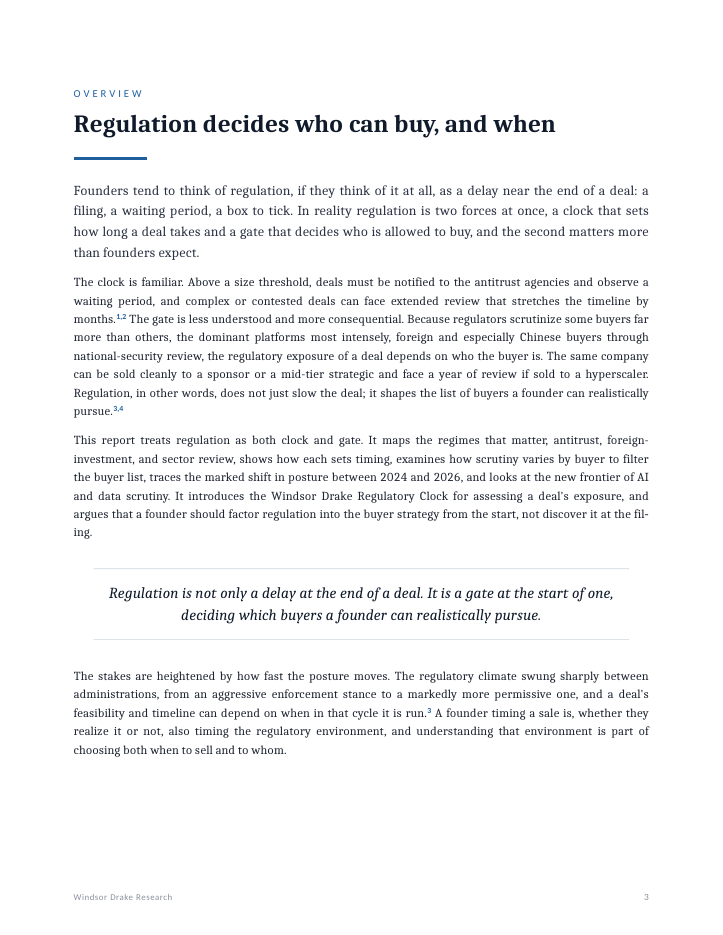 Report: Regulation as the Deal Clock 3 Regulation as the Deal Clock interior page