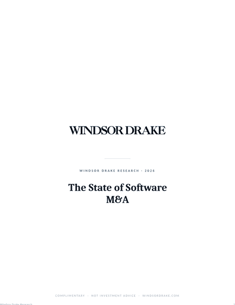 Windsor Drake Research (Wall) 1 The State of Software M&A report title page
