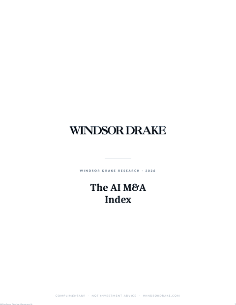 Windsor Drake Research (Wall) 7 The AI M&A Index report title page