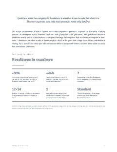 Windsor Drake Research (Wall) 38 The Exit Readiness Index at-a-glance metrics page