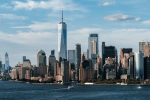 Lower Manhattan skyline across the water